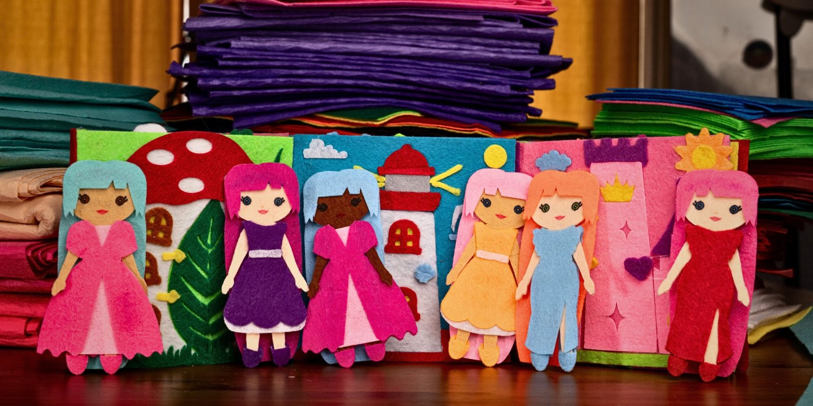 Finished Felt toys in display 2